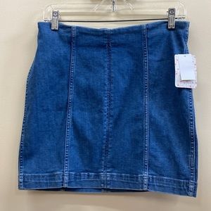 NWT Free People blue Jean mini skirt